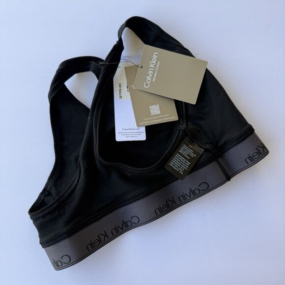 NWT Calvin Klein Modern Cotton Unlined Bralette Racerback Wireless Black or Red - Picture 5 of 6